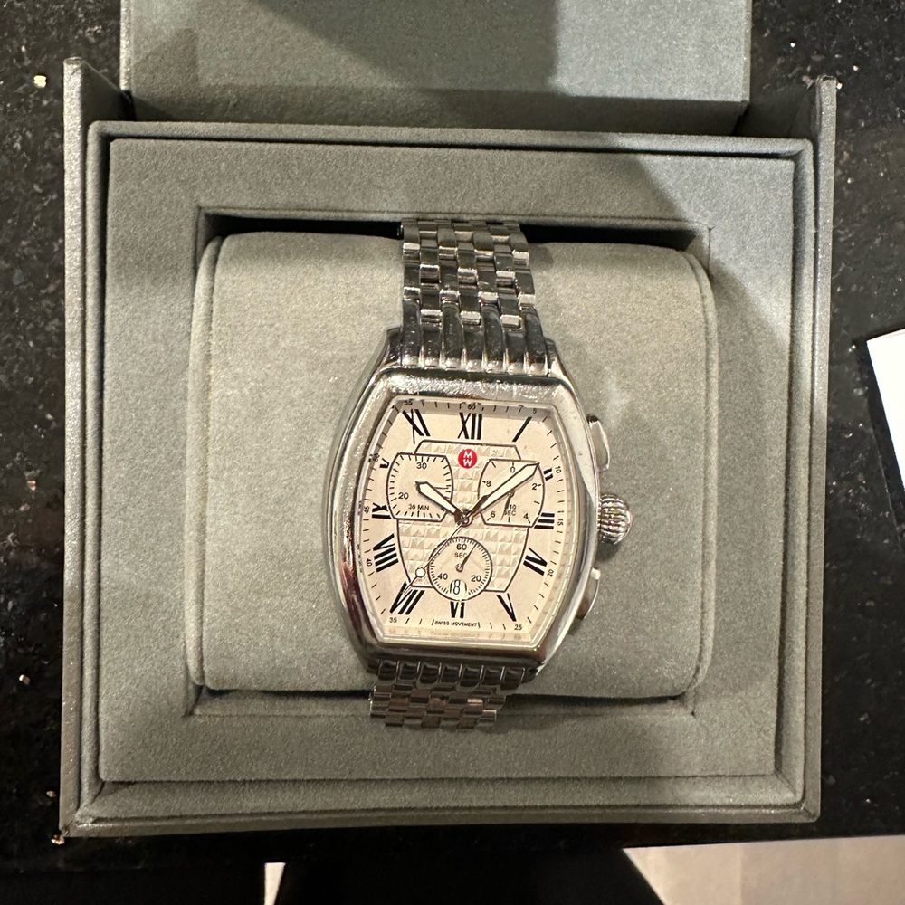 Silver Michele watch in fabulous condition